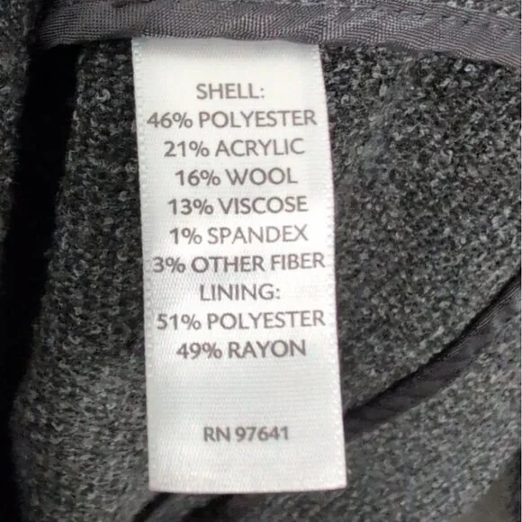 J Jill 2 Button Blazer Womens Size Medium Gray Academia Wool Blend Unlined - Picture 6 of 8